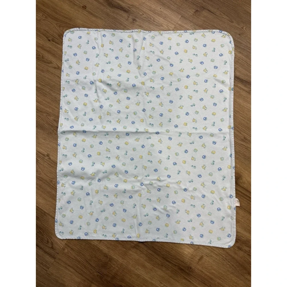 2x Carters Vintage Blue‎ Cars Trucks Helicopters Vehicle Baby Receiving Blanket